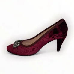 Le Babe Burgundy Velvet Shoe