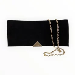 Lodi Black Suede Clutch Bag