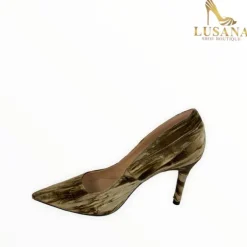 Lodi Solon-Te Green Velvet Court Shoe