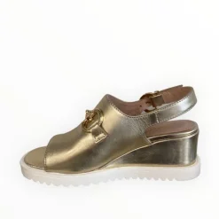 Marco Moreo Gold Wedge Sandal