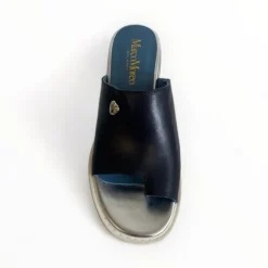 Marco Moreo Navy Toe Post Wedge Sandal