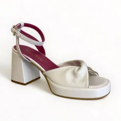 Marco Moreo White Block Heel Sandal