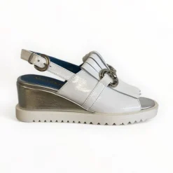 Marco Moreo White Patent Wedge Sandal