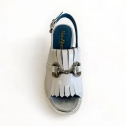 Marco Moreo White Patent Wedge Sandal