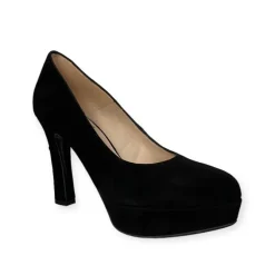 Marian Black Suede Platform Shoe