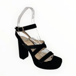 Marian Black Velvet Sandal