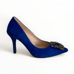 Marian Blue Suede Court Shoe
