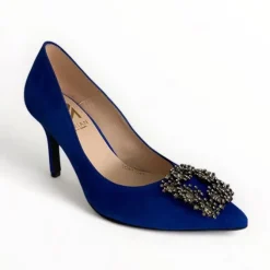 Marian Blue Suede Court Shoe