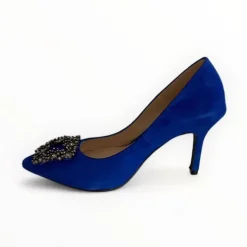 Marian Blue Suede Court Shoe