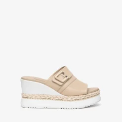 Nerogiardini Beige Wedge Sandal
