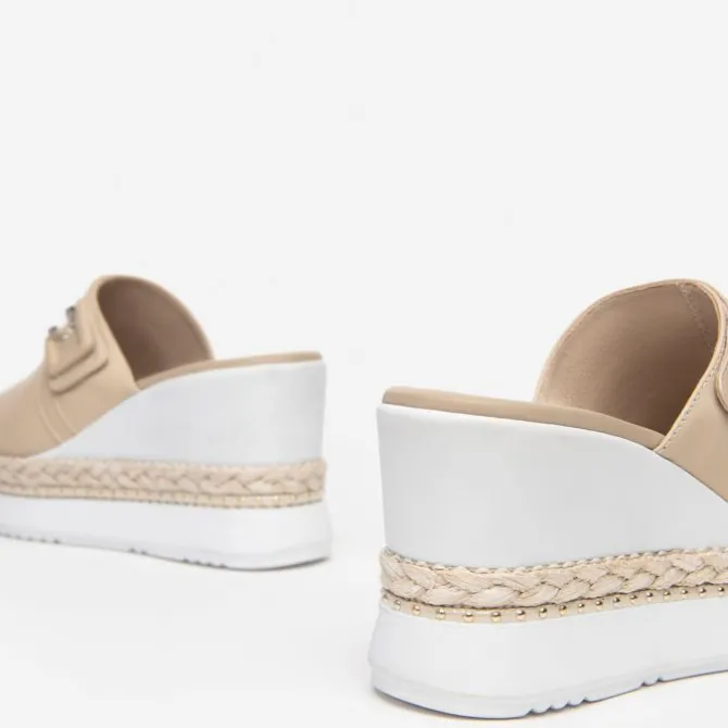 Nerogiardini Beige Wedge Sandal