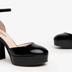 Nerogiardini Black Patent Leather Platform Shoes