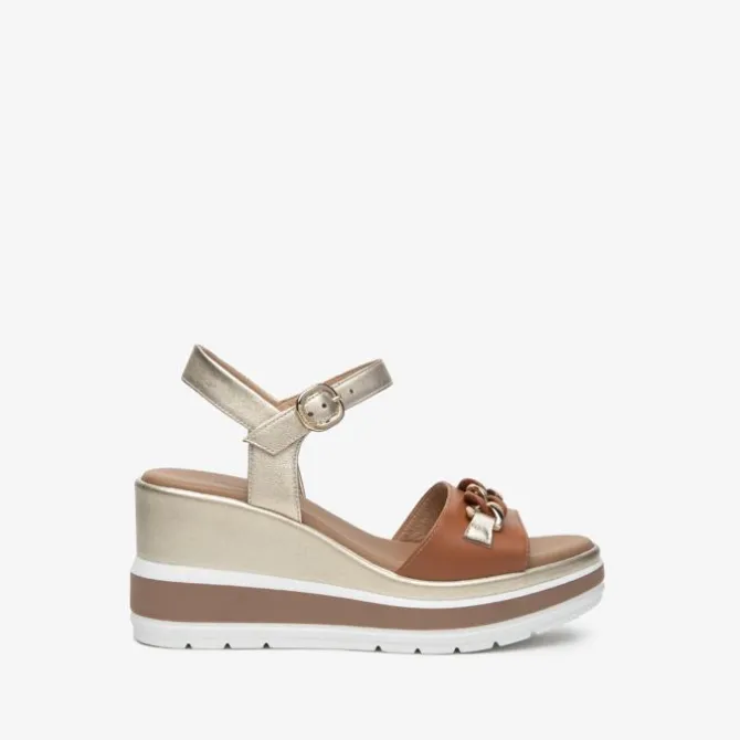 Nerogiardini Tan Wedge Sandal