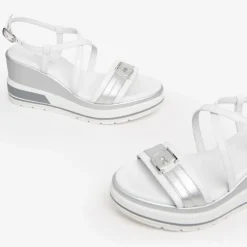 Nerogiardini White And Silver Platform Sandal