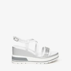 Nerogiardini White And Silver Platform Sandal