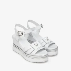 Nerogiardini White Wedge Sandal