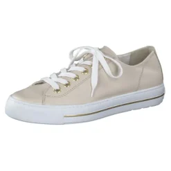 Paul Green Cream & Gold Leather Trainer