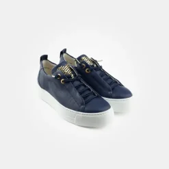 Paul Green Navy Leather Trainer