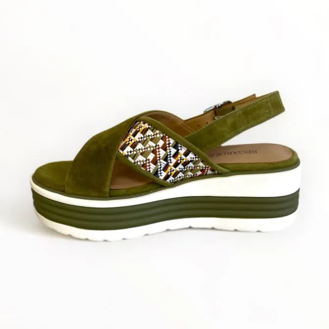 Regarde Le Ciel Sheyla Raffia Khaki Sandal