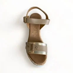 Repo Gold & Beige Wedge Sandal