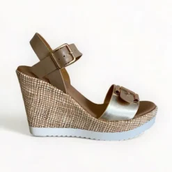 Repo Gold & Beige Wedge Sandal