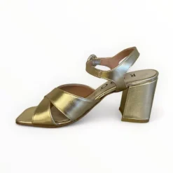 Repo Gold Block Heel Sandal