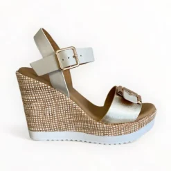Repo Gold & Cream Wedge Sandal