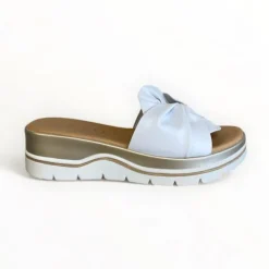 Repo White Leather Slider