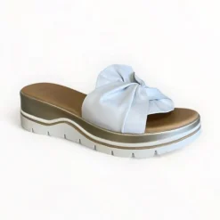 Repo White Leather Slider