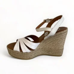 Viguera White Patent Wedge Sandal