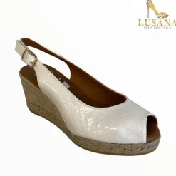 Viguera White Peep Toe Espadrille