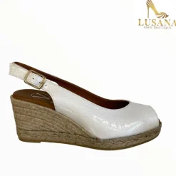 Viguera White Peep Toe Espadrille