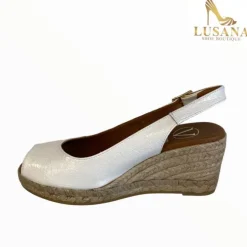 Viguera White Peep Toe Espadrille