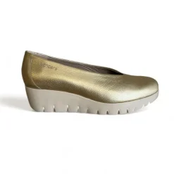 Wonders Gold Fly Wedge Shoe