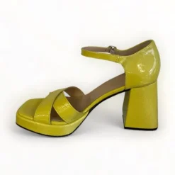 Wonders Julia Lime Patent Platform Sandal