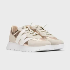 Wonders Oslo Trainer Beige And Gold