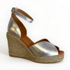 Wonders Silver Espadrille Sandal