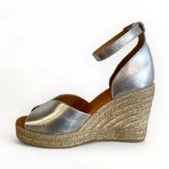 Wonders Silver Espadrille Sandal